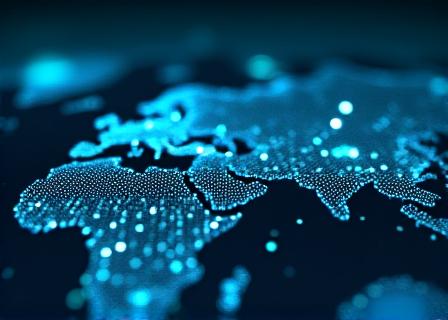 Abstract digital supply chain map